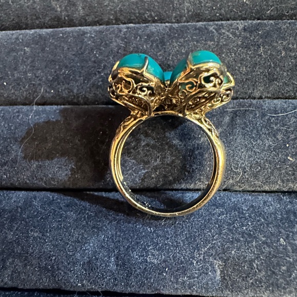 Sleeping Beauty Turquoise Flower Ring - Picture 2 of 4